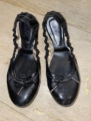 女士 JP TODS 黑色芭蕾平底鞋/鞋 39 意大利制造 — 第 1/4 张图片