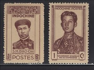 Indo-China Scott # 223, 225 MH Singles 1942-1943