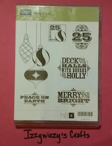 Estampin Up FELIZ Y TIPO adornos navideños montaje adhesivo de vacaciones (15-6) - Imagen 1 de 2