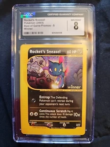 CGC 8 Rocket's Sneasel Promo #5 2003 Pokemon Best Of Game Promo Winner Stamp - Picture 1 of 2