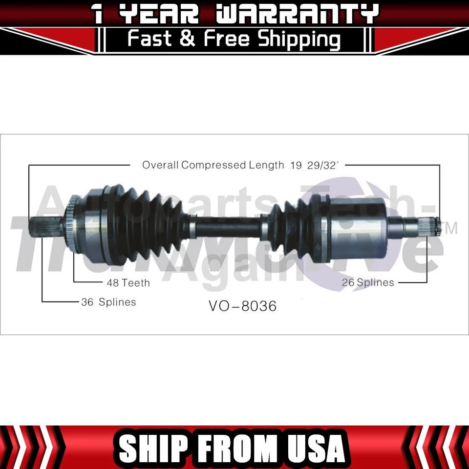 Eje delantero izquierdo TrakMotive 1 CV para Volvo C70 2000 Volvo S70 2001-2007 Foto 1 de 1