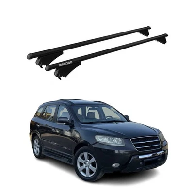 Roof Racks Cross Bars for Hyundai Santa Fe 2007-2012 Black Aluminium 2 Pcs - Image 1 of 4