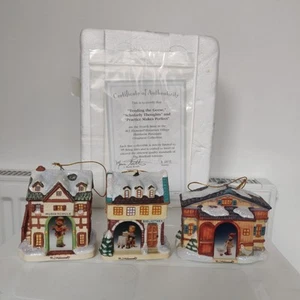 HUMMEL BAVARIAN VILLAGE HOUSES CHRISTMAS ORNAMENT SET 4th ISSUE #68214 LOT - Picture 1 of 11