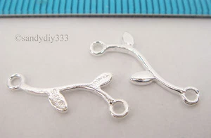 4x HELLER STERLINGSILBER KRONLEUCHTER BLATT VERBINDER OHRRING 17mm #1185 - Bild 1 von 2