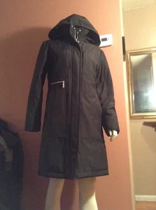 Womens Portrait Down Quilted Coat with hood Black sz m/s - Picture 1 of 12