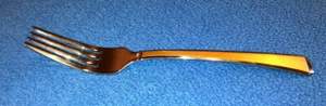 Gorham TRISTAN II Stainless Steel Dinner Fork Gold Frost Color Handle Tristan 2 - Picture 1 of 5