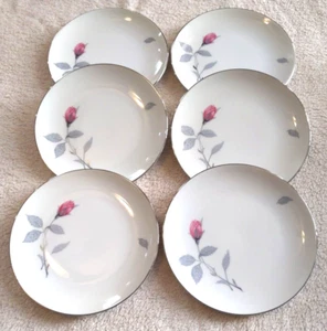 VINTAGE Handcrafted Zylstra Rose  Japan Six 6 5/8" Plates BEAUTIFUL CONDITION - Picture 1 of 6