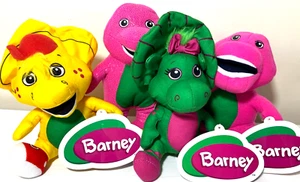Juego de 4 juguetes de peluche Barney and Friends de 7 pulgadas cada uno. Nuevo con etiqueta - Imagen 1 de 6