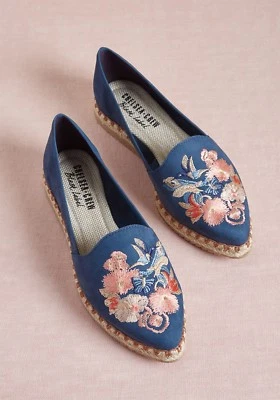 Alpargata plana Chelsea Crew Sutton de cuero bordada 9/9,5 (talla 41) nueva en caja $89,99 Foto 1 de 4