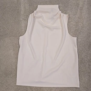 Express Blouse Womens Large Sleeveless Shirt Ivory Off White - Picture 1 of 8