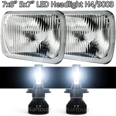 For Chevrolet Corvette 1984-1996 Pair DOT 5X7 7x6" LED Headlights Hi/Lo 6500K Foto 1 de 4