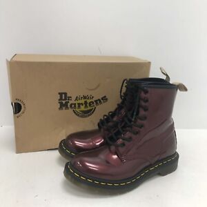 Dr Martens Boots Women's Size UK 5 Oxblood Chrome Metallic Casual Stylish 191113