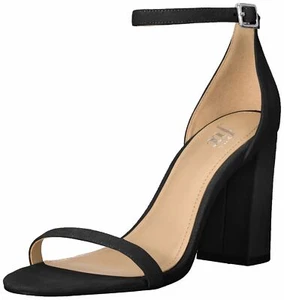 The Fix Women's Gracie Block Heel Strappy Sandal Heeled, Black Suede Size 9 USB - Picture 1 of 8