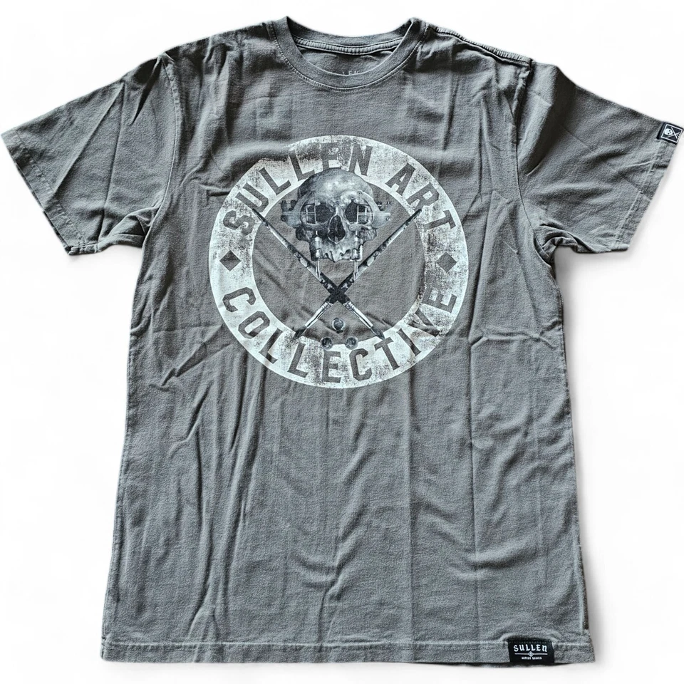 Camiseta para hombre Sullen Art Collective Mr Dist tatuaje calavera pintura pincel S-XXXL Foto 1 de 2
