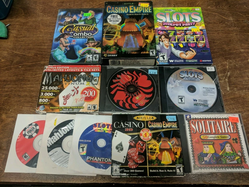 LOT VINTAGE PC 11 VIDEOGAMES 1990s 90s 2000s VTG Casino Slot MahJongg Poker - Image 1 of 1