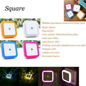 0.5W LED Night Light Mini Cute Wall Plug-in Auto Sensor Lamp Bedroom 110V 220V - Picture 1 of 16