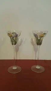 RARE Vintage floral Crystal Candlesticks - Picture 1 of 3