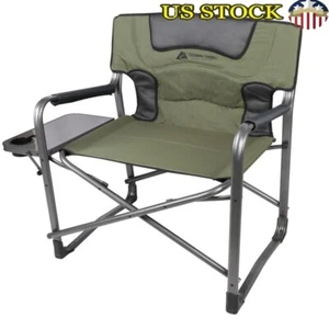 XXL Camping Chair W/ Side Table Cup Holder Heavy Duty Folding Outdoor Seat New - Picture 1 of 8