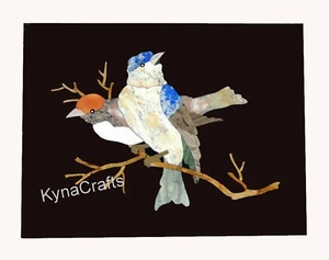 Wall Scenery with Pietra Dura Art Rectangle Marble Coffee Table Top for Office - Picture 1 of 4