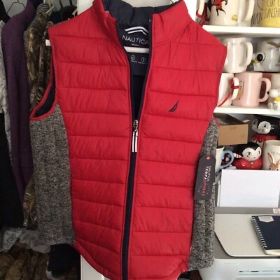 Chaleco Nautica Mujer Rojo Gris Tempashere Relleno Tecnología Nylon Tejido Talla M Foto 1 de 2