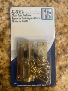 First Watch Solid Brass Door Chain Lock Fastener  Security Guard 1860 - Picture 1 of 2