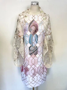 TED BAKER KRIMBA SEA OF CLOUDS COLD SHOULDER PENCIL DRESS & MATCHING WRAP UK 14 - Picture 1 of 12