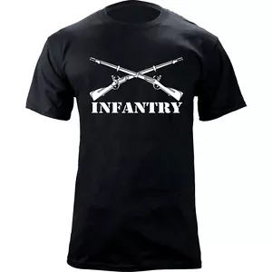 Grafik-T-Shirt US-Armee Infanteriezweig gekreuzte Gewehre - Bild 1 von 5