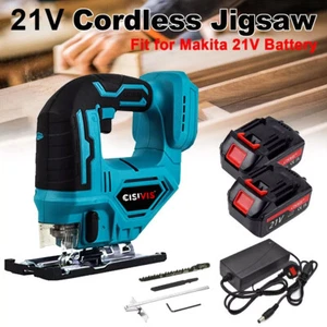 21V Cordless Jigsaw Electric Jig Saw Woodworking Power Tool Rechargeable Battery - Picture 1 of 12