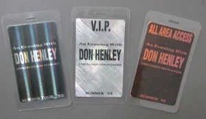 Don Henley backstage laminated passes 3 Summer '93 AUTHENTIC The Eagles ! - Picture 1 of 1