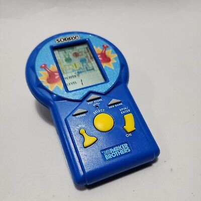 HASBRO SORRY GAME ELECTRONIC HANDHELD TOY TRAVEL LCD GAME PARKER BROS. Tested 
