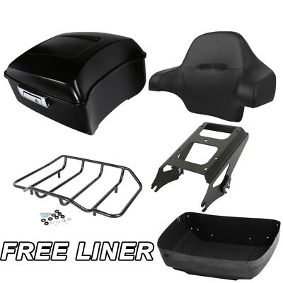 Estante de montaje de respaldo de maletero King negro mate para Harley Road Glide King 09-13 Foto 1 de 4