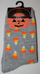 Funky Socks Boys Girls Unisex Gray Candy Corn Halloween Socks Sz 10-4 NWT - Picture 1 of 1