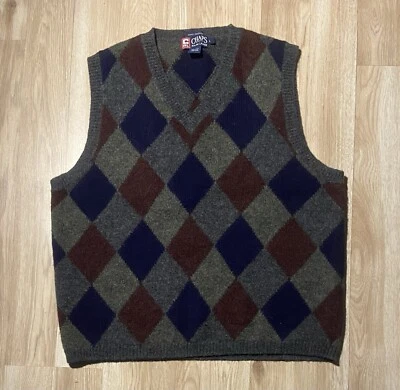 Vintage Chaps Ralph Lauren 100% Wool Argyle Sweater Vest - Image 1 of 4