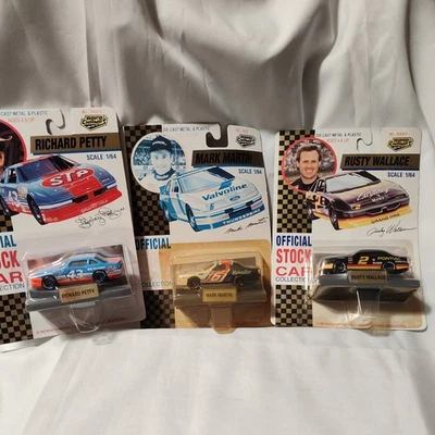 NASCAR Road Champs 1992 Diecast 1:64 Lote de 3 Petty, Martin, Wallace Foto 1 de 4