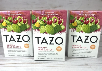 Tazo Prickly Pear Cactu Herbal Tea Bags 16-Count Caffeine Free (3 Pack) 4/2027 - Image 1 of 4
