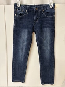 Miss Jeans Girls sz 10 Blue Denim Distressed Embellished Pockets Straight Leg - Picture 1 of 19
