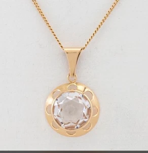 Swedish 18k Necklace With Synthetic Spinel - Picture 1 of 4