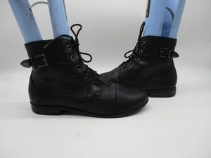 Markenlose schwarze Damen-Schnürstiefeletten aus Leder Größe 8 M Stil 4171435 - Bild 1 von 10