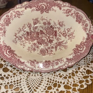 Vintage Crown Ducal Bristol Rosa 9,5" Oval Servierschale - Bild 1 von 5