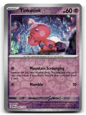 Tinkatink 082/182 Reverse Holo Common SV04: Paradox Rift LP - Image 1 of 2