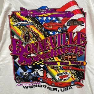 T-shirt Bonneville Speedweek 1999 vintage taglia extra large XL double face - Foto 1 di 7