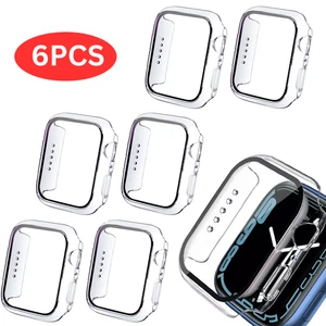 Coque 6pcs pour Apple Watch Series 9 8 7 6 5 avec Verre Trempé Protecteur d'écran - Photo 1 sur 19