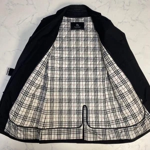 Burberry Black Label Trench Coat Size/M (US:S) Cotton Nova Check Black 132265K - Picture 1 of 9