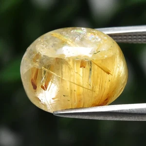 💎 5.11ct Oval Cabochon Natural Golden Needles Rutile Quartz - Africa Gemstone - Picture 1 of 4