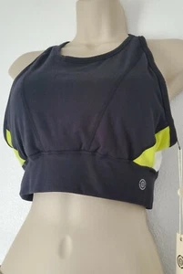 Max Studio Active Sport Bra Back zip Black Stretch Adjustable cups Sz S NWT - Picture 1 of 12