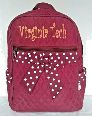 Mochila acolchada de tela para niñas Virginia Tech VT NUEVA SIN ETIQUETAS Foto 1 de 4