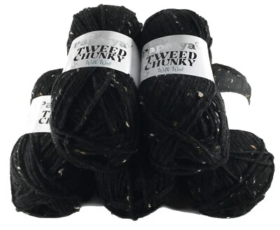 Tweed Chunky pack 5 x 100g Papatya Yarn wool crochet Chunky Shade 2000