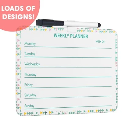 Magnetic Weekly Planner, Small Whiteboard for Fridge Dry Erase Metal Memo Board - Image 1 of 4