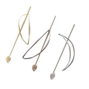 French Hair Bun Clip with Stick Minimalist Oval Hair Slide Women Hairpin - Picture 1 of 9