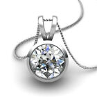 925 Silver Filled Necklace Pendant Women Pretty Round Cubic Zircon Jewelry